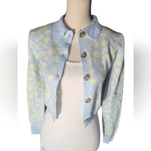 Light Blue Cardi with Mushrooms